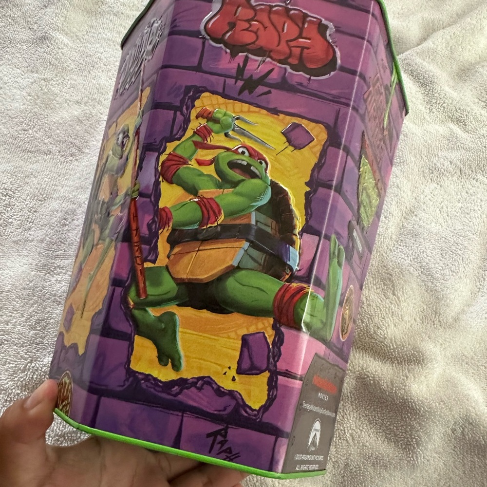 TMNT Mutant Mayhem Popcorn Tin 2023 | Collectible Movie Bucket | Michelangelo - Picture 5 of 6